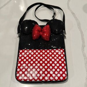Minnie Mouse padded sleeve Ipad/Tablet Purse with sequins nwot